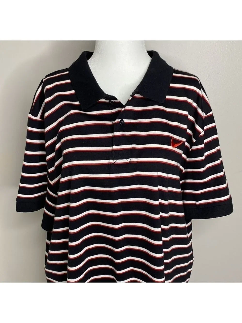 Nike mens striped cotton comfy golf shirt